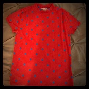 Red/orange Tight Fit, High Neck Tee
